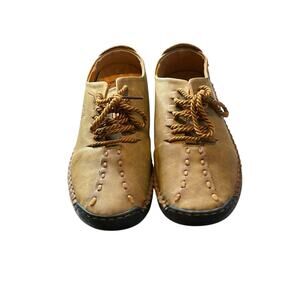 FLYLAND Mens Leather Handmade Walking Shoes Size 42/9 Rustic Comfortable Durable
